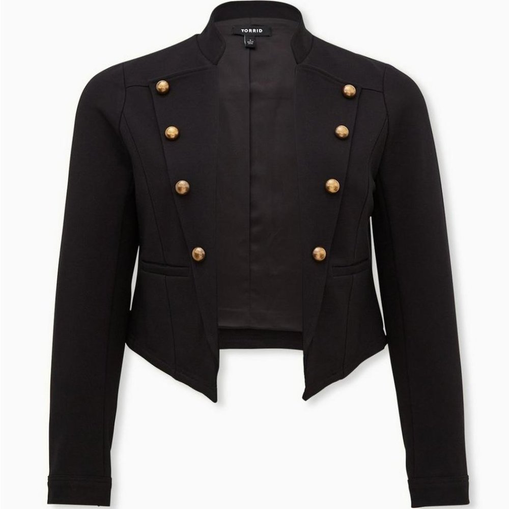 TORRID 3X 22-24 Black 4 Pointe Military Style Jacket Discontinued